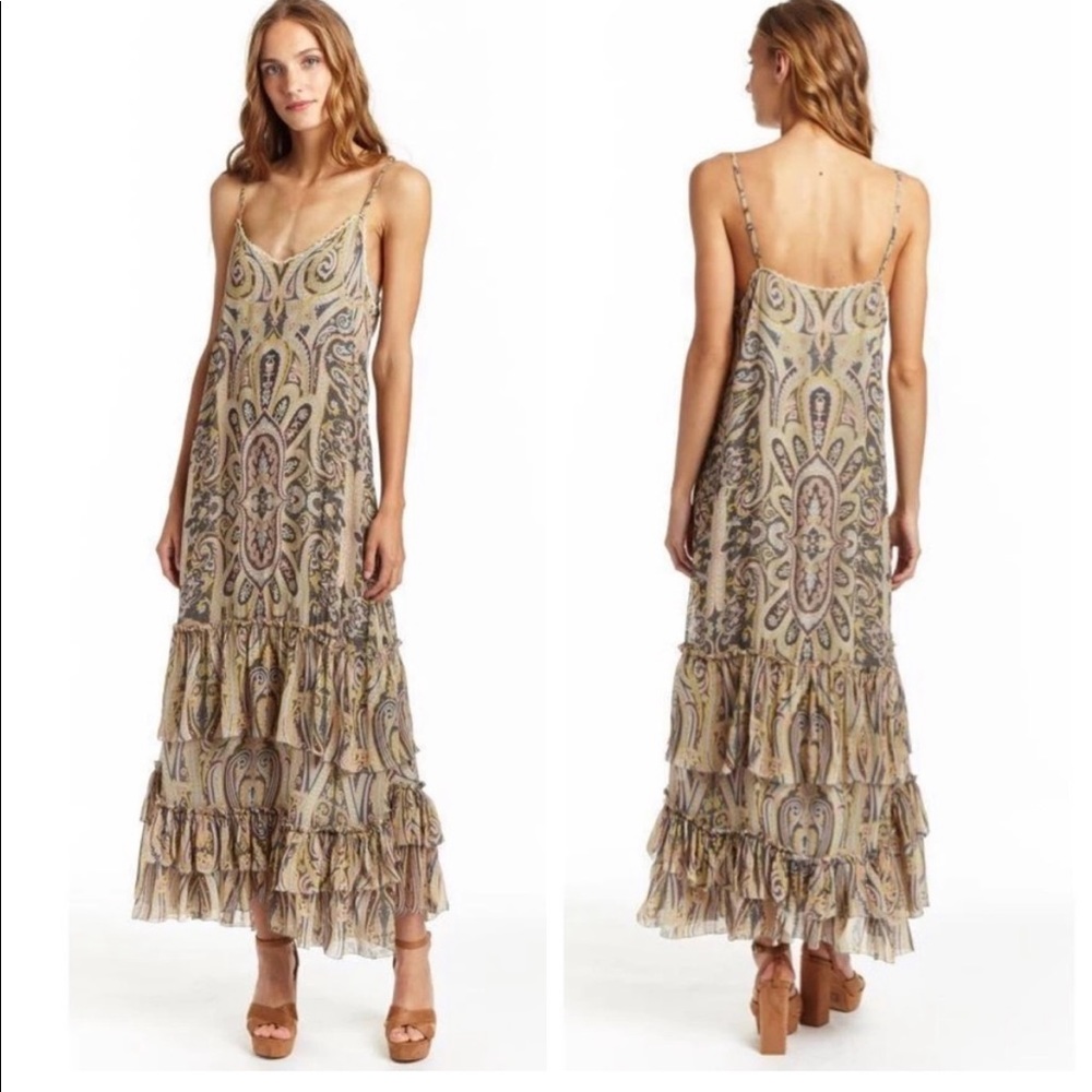 Anthropologie Love Sam Malca Paisley Print Maxi Dress
